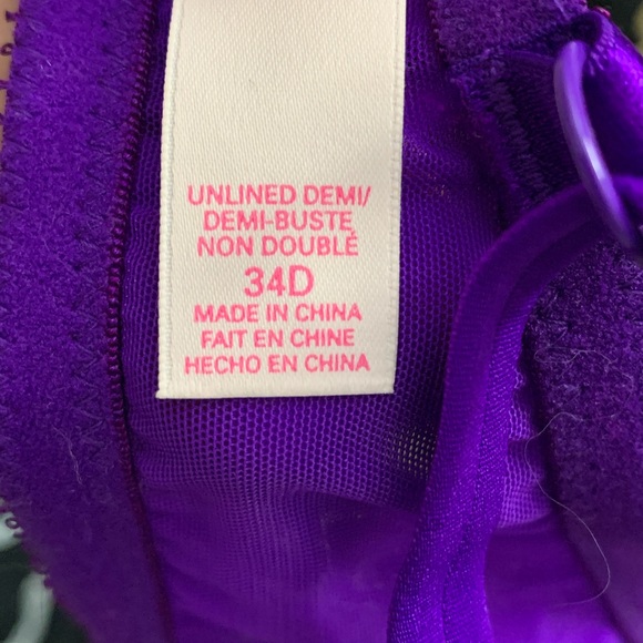 Victoria’s Secret Unlined Demi Purple Lace Neon - Picture 4 of 4